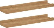 vidaXL Falpolc polcokkal tárolóval 2 pcs Barna 40 x 9 x 3 cm Faanyag