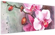 Kép - Orchideák, akvarell (120x50 cm)