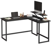 Sarok íróasztal, l alakú számítógép asztal monitor állvánnyal