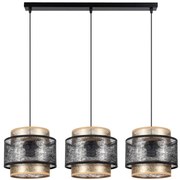 Csillár zsinóron GABI 3xE27/60W/230V arany/fekete