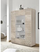 MIRO Sonoma tölgy Üveges szekrény 2 ajtós 121cm