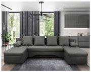 Univerzális, kihúzható U-alakú sarokülőgarnitúra tárolóhellyel ALMEIDA antracit