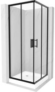 Mexen Rio négyzet alakú zuhanykabin 70 x 70 cm, átlátszó, fekete + Rio zuhanytálca, fehér - 860-070-070-70-00-4510