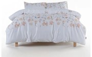 Fehér kétszemélyes-hosszabbított pamut-szatén ágyneműhuzat 240x220 cm Ivory Garden Floral – Mila Home Luxury