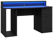 IVAR világítással ellátott íróasztal, fekete