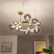 Brilagi - LED Csillár zsinóron MILLA 15xG9/3W/230V arany/füstös