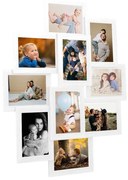 fehér MDF fényképkeretszett 10 db 13 x 18 cm-es képhez