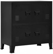 fekete acél ipari tárolószekrény 75 x 40 x 80 cm