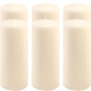 Paraffin gyertya 25 cm 30 óra égési idő 6 db krém szín