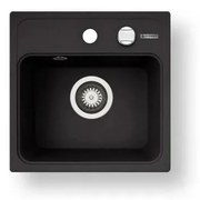 Pyramis 70168201 - CAMEA MINI 40x40 cm gránit mosogató, fekete