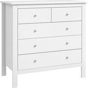 HOMCOM 5 Fiókos Modern Szekrény 79 x 39,5 x 80,5 cm - Fehér | Aosom