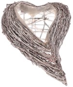 Tiszteletteljes virágkosár Szív, 23 x 36 x 7 cm,fonott