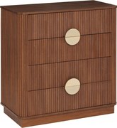 Komód 4 fiókos kád dió bordázott frontok arany fogantyúk