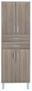 Nerva 60 magas szekrény 4 ajtóval, 2 fiókkal, rauna szil