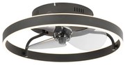 Mennyezeti ventilátor fekete 50 cm LED-del, fényerőszabályzóval és távirányítóval - Maddy