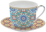 Porcelán nagy reggeliző csésze aljjal Marrakech