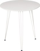 HOMCOM Kerek Étkezőasztal Nordic Modern Stílusú Fém Hajlított Lábakkal Konyhába, Nappaliba, Kávézóba, Bárba Ø70x75 cm Fehér | Aosom