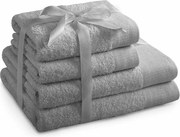 Restilo Amari kéztörlő és törölköző szett, világosszürke, 2 db 50 x 100 cm, 2 db 70 x 140 cm