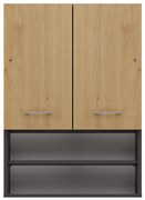 Aldabra Pola mini DK felső fürdőszoba szekrény, 64x90x30 cm, antracit-tölgy