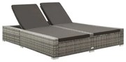 kétszemélyes szürke polyrattan napozóágy
