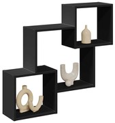 fekete szerelt fa faliszekrény 78 x 18 x 71 cm