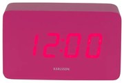 Karlsson 5983BP design LED óra ébresztővel,rózsaszín, 10 cm