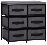 szürke acél tárolószekrény 6 fiókkal 55 x 29 x 55 cm