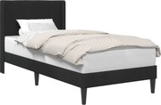 vidaXL Ágykeret fejtámlával Fekete 80 x 200 cm Bársony