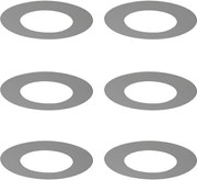 6 darabos rozsdamentes acél takarógyűrű készlet süllyesztett spotlámpákhoz 7,5 - 13 cm - Spacer