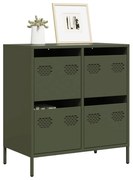 olívazöld hidegen hengerelt acél tálalószekrény 68x39x73,5 cm