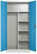 Fém szekrény, 90 x 45 x 185 cm, hengerzár, kék - ral 5012
