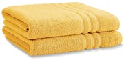Sárga frottír pamut fürdőlepedő szett 2 db-os 90x140 cm Zero Twist – Catherine Lansfield