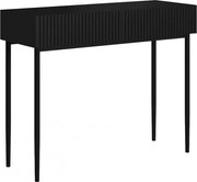 Nicole fésülködőasztal 100 cm fiókokkal - matt fekete / fekete lábak