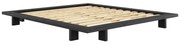 Fekete franciaágy fenyőfából, ráccsal 180x200 cm Japan - Karup Design