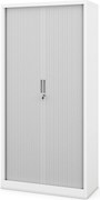 Fém szekrény harmonika ajtókkal DAMIAN, 900 x 1850 x 450 mm, fehér-szürke
