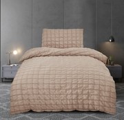 Krepp ágyneműhuzat Polycotton Neapol barna 200x140cm+90x70cm TiaHome