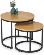 Dohányzóasztal Szett Aranytölgy Színben DELIA