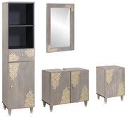 Fürdőszoba bútor szett fiókkal 4 pcs Szürke 62 x 33 x 58 cm