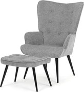 Relaxációs fotel, szürke, bársony kárpit, AK-303 GREY2