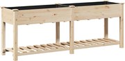 vidaXL Kerti cserép polcokkal Bézs 203 x 53 x 76,5 cm Szilárd fenyőfa