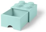 Tárolódoboz, fiókos, LEGO Brick, vízkék (L40051742)
