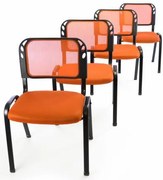 Rakásolható kongresszusi szék készlet 4 db narancssárga