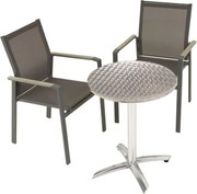 Kerti szett bisztróasztal 2 egymásba rakható szék szürke