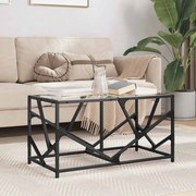 acél dohányzóasztal átlátszó üveglappal 78,5 x 40 x 41 cm