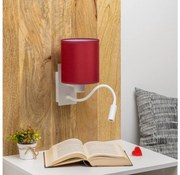Brilagi-LED Fali lámpa NUBILA 1xE27/25W/230V+LED/3W fehér/Pompeiai piros
