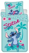 Kék egyszemélyes pamut gyerek ágyneműhuzat 140x200 cm Lilo a Stitch "Hawaii" – Jerry Fabrics