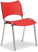 SMART műanyag szék - króm lábak, piros