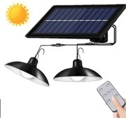 Napelemes lámparendszer - tiszta fehér - 2 x 30 x LED + távirányító