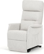Bézs elektromos relaxfotel kábeles vezérléssel, szövet kárpitozással, TV-L8960 CRM2