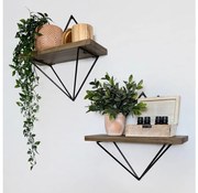 KÉSZLET 2x Fali polc fenyő barna